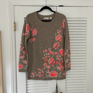 Anthropologie Embroidered Floral Sweater - Size S